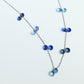SL30 Light blue, royal blue and indigo concave disc cluster necklace