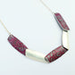 SL31 Berry Alyssa and silver rectangles necklace