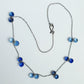 SL30 Light blue, royal blue and indigo concave disc cluster necklace