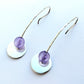 SL8 Silver and lavender bead drop earrings