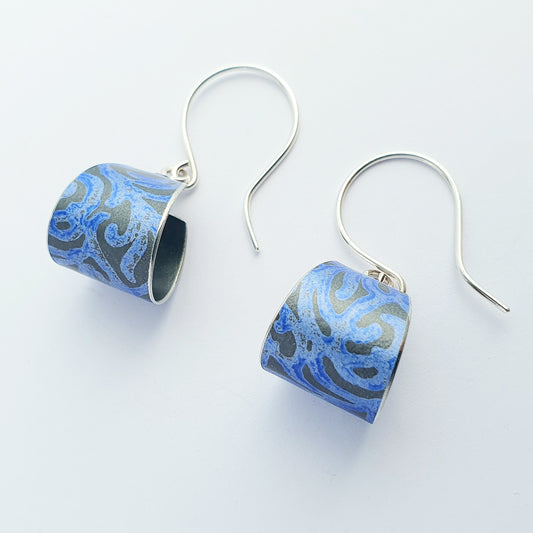 SL2 Blue Alyssa print hoop drop earrings