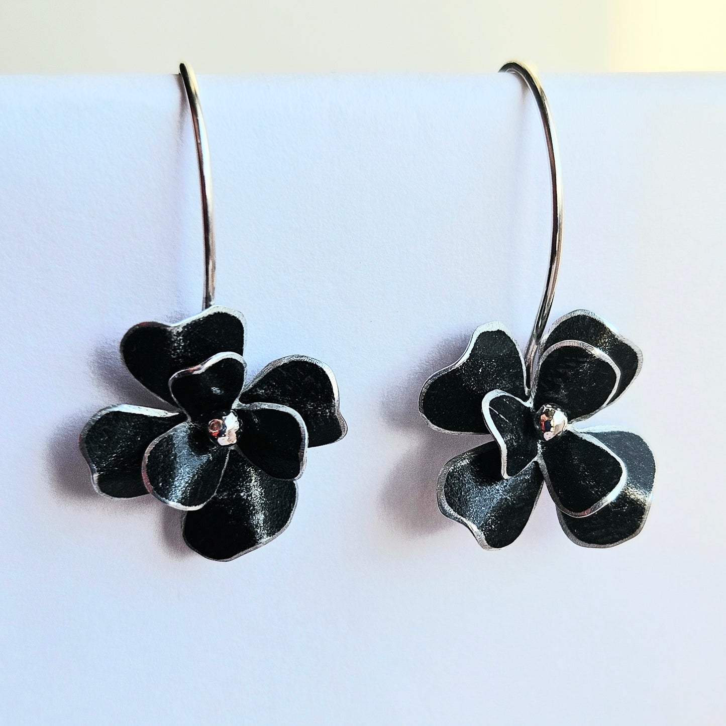 SL10 Black double rosa drop earrings