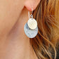 SL7 Textured silver and grey Alyssa print double disc drop earrings