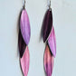 SL11 Three berry leaf cascade drop earrings