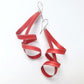 LP21 Long loopy twisted ribbon drop earrings