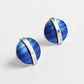 LN4 Dome stud earrings with silver line