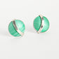 LN3 Dome stud earrings with silver curve
